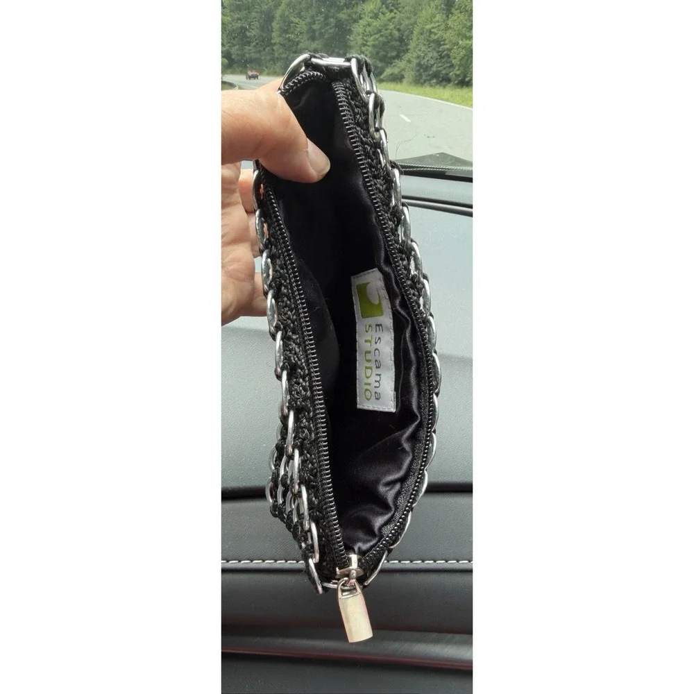 Escama Studio Black Silver Pop Tab Clutch Pouch 8